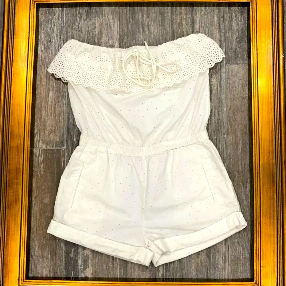 Jack Wills Women Eyelet White Romper NWOT